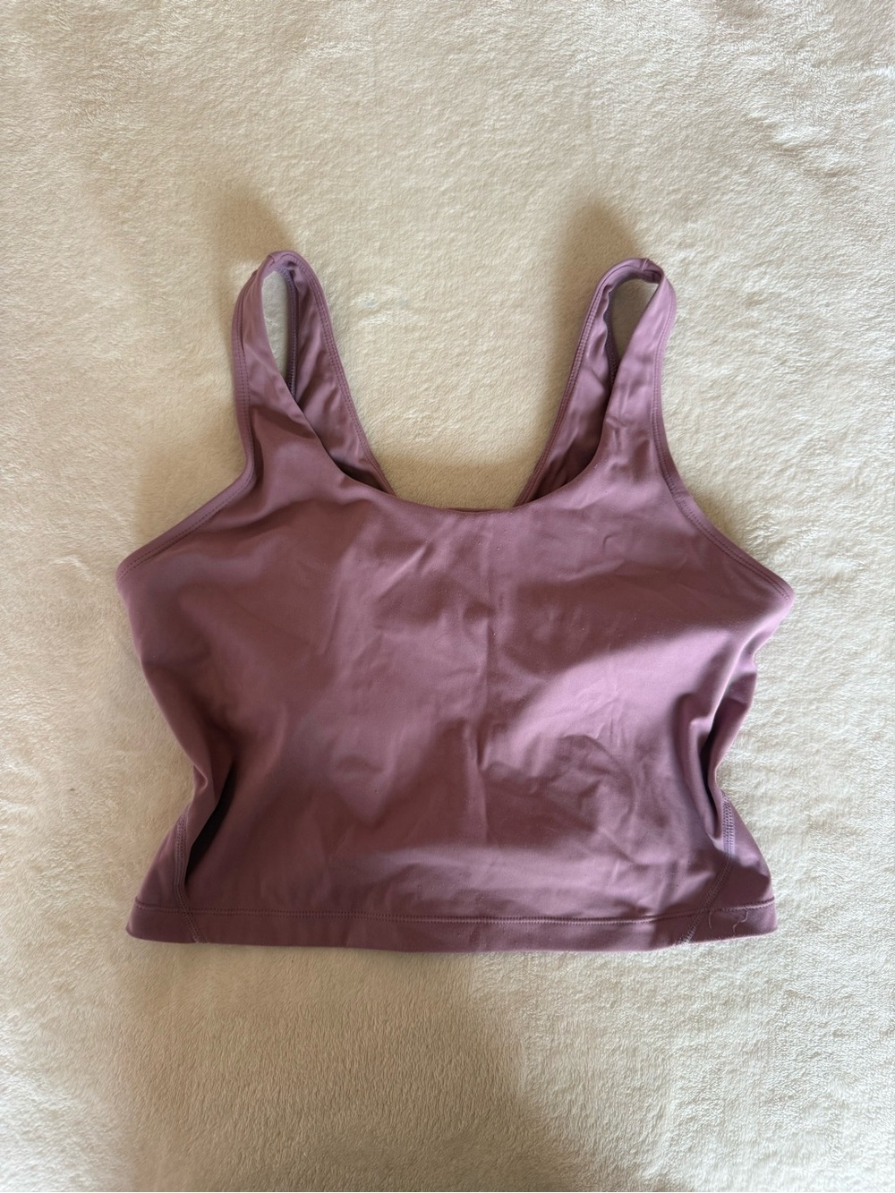 Scoop-Neck Mauve Crop Tank Top - Women's Supportive Stretch